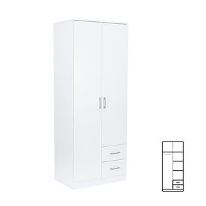 Dulap Miami 80x205 cm alb-alb