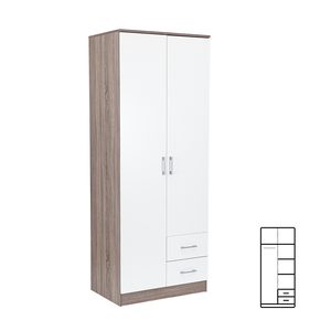 Dulap Miami 80x205 cm alb-stejar York