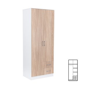 Dulap Miami 80x205 cm stejar sonoma-alb