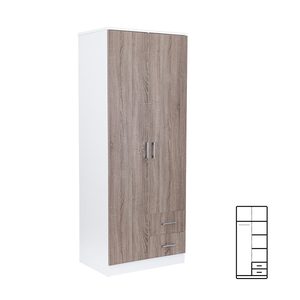 Dulap Miami 80x205 cm stejar York-alb