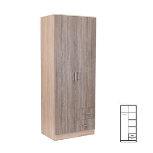 Dulap Miami 80x205 cm stejar York-stejar Sonoma