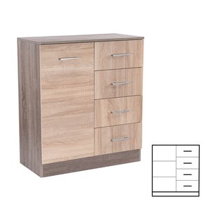 Comodă Miami cu 1 ușă și 4 sertare 80x92 cm stejar Sonoma-stejar York