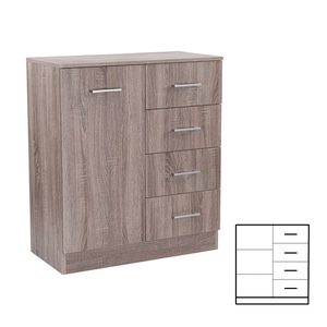 Comodă Miami cu 1 ușă și 4 sertare 80x92 cm stejar York-stejar York