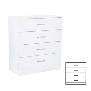Comodă Miami cu 4 sertare 80x92 cm alb-alb