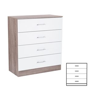 Comodă Miami cu 4 sertare 80x92 cm alb-stejar York