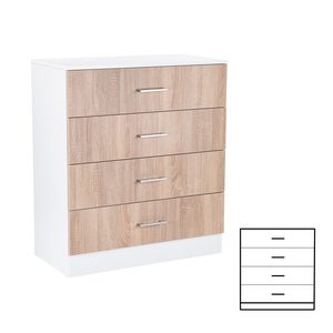 Comodă Miami cu 4 sertare 80x92 cm stejar sonoma-alb