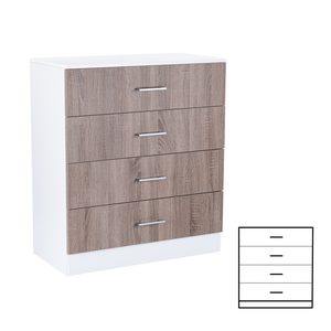 Comodă Miami cu 4 sertare 80x92 cm stejar York-alb