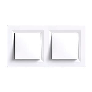 Întrerupător unipolar cu circuit dublu Nova 10A 250V 101 cu cadru alb