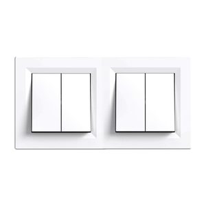 Nova întrerupător dublu pentru candelabru 10A 250V 105 cu cadru alb