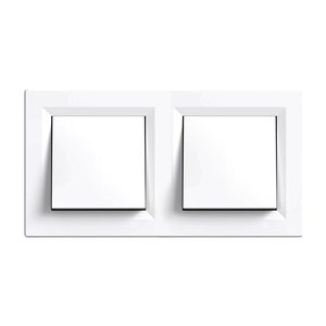 Întrerupător transversal dublu Nova 10A 250V 107 alb cu cadru dublu