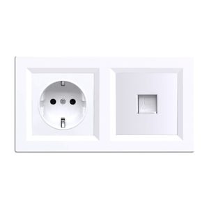 Priză Nova cu împământare 16A 250V UTP cu cadru alb