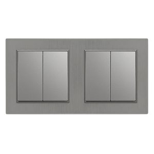 Nova întrerupător dublu pentru candelabru 10A 250V 105 cu cadru gri