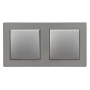 Întrerupător transversal dublu Nova 10A 250V 107 gri cu cadru dublu