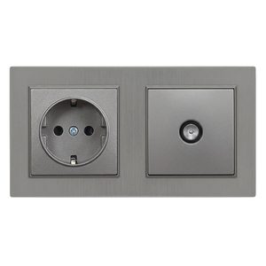 Nova priză cu împământare 16A 250V priză TV cu cadru gri