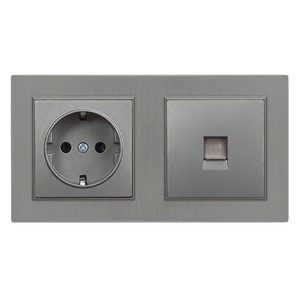 Priză Nova cu împământare 16A 250V UTP cu cadru gri