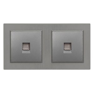 Nova dublă mufă UTP RJ-45 cu cadru gri