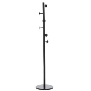 Cuier hol metalic 174 cm, design minimalist, negru