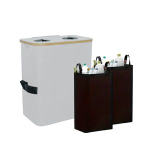 Coș selectiv pentru sticle cu două compartimente 140l alb