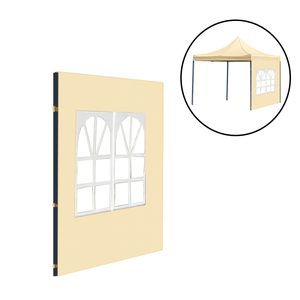Foișor de grădină cu fereastră perete lateral prelată 3x3 m bej