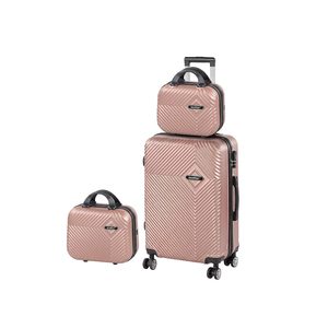 Set de valize cu roți TraveLux Pro XIII, culoare roz-auriu