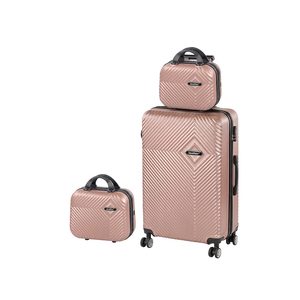 Set de valize cu roți TraveLux Pro XIV, culoare roz-auriu
