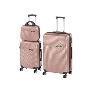 Set de valize cu roți TraveLux Pro XIX, culoare roz-auriu