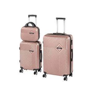 Set de valize cu roți TraveLux Pro XVI, culoare roz-auriu