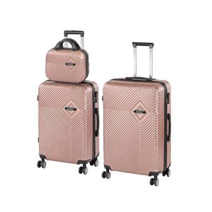 Set de valize cu roți TraveLux Pro XVII, culoare roz-auriu