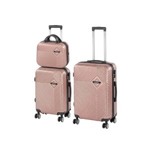 Set de valize cu roți TraveLux Pro XVIII, culoare roz-auriu
