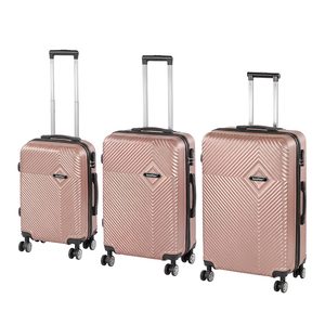 Set de valize cu roți TraveLux Pro XXI, culoare roz-auriu