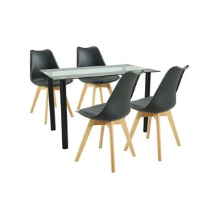 Set de masă Merlo 4+1 negru