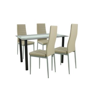 Set de masă Mezza 4+1 bej-gri