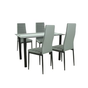 Set de masă Mezza 4+1 gri-negru