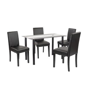 Set de masă Karin 4+1 negru-negru