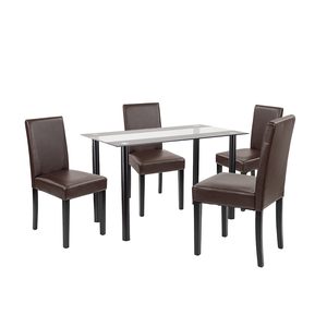 Set de masă Karin 4+1 negru-maro