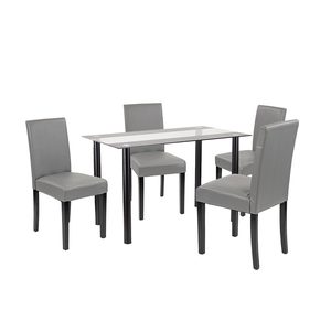 Set de masă Karin 4+1 negru-gri