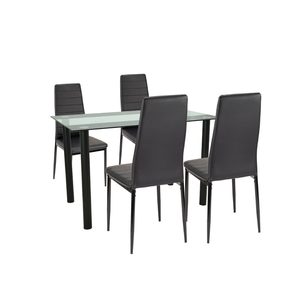 Set de masă Mezza 4+1 negru-negru