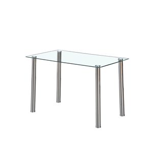 Masă de dining pătrată Berna 140 cm din sticlă transparentă