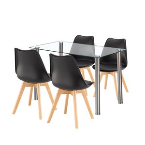Velon 4+1 set de sufragerie alb-negru