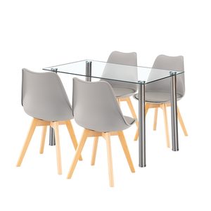 Velon 4+1 set de sufragerie alb-gri