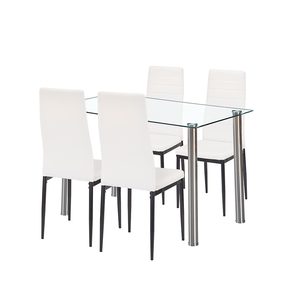 Mateo 4+1 set de sufragerie alb-negru