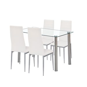 Mateo 4+1 set de sufragerie alb-gri