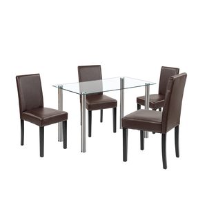 Set de masă Karin 4+1 alb-maro