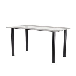 Masă de dining pătrată Riona 120 cm din sticlă neagră