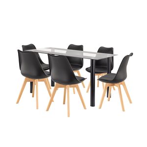 Zelma 6+1 set de sufragerie negru