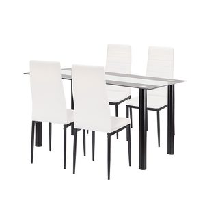 Set de sufragerie Denton 4+1 alb-negru