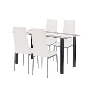 Set de sufragerie Denton 4+1 alb-gri