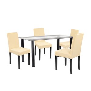 Set de masă Cadiz 4+1 negru-bej