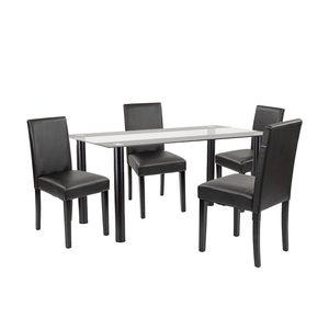 Set de masă Cadiz 4+1 negru-negru