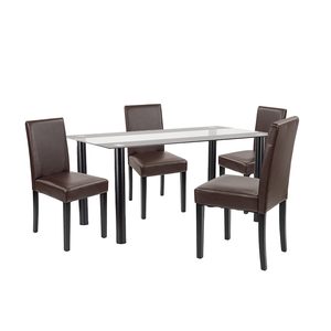 Set de masă Cadiz 4+1 negru-maro
